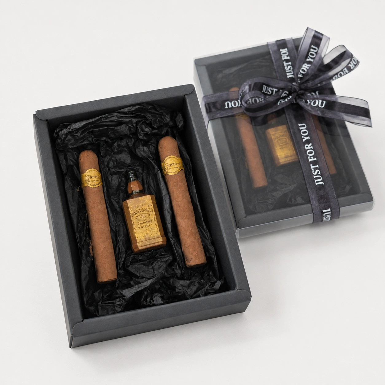 Belgian Milk Chocolate Cigar & Whiskey Gift Box