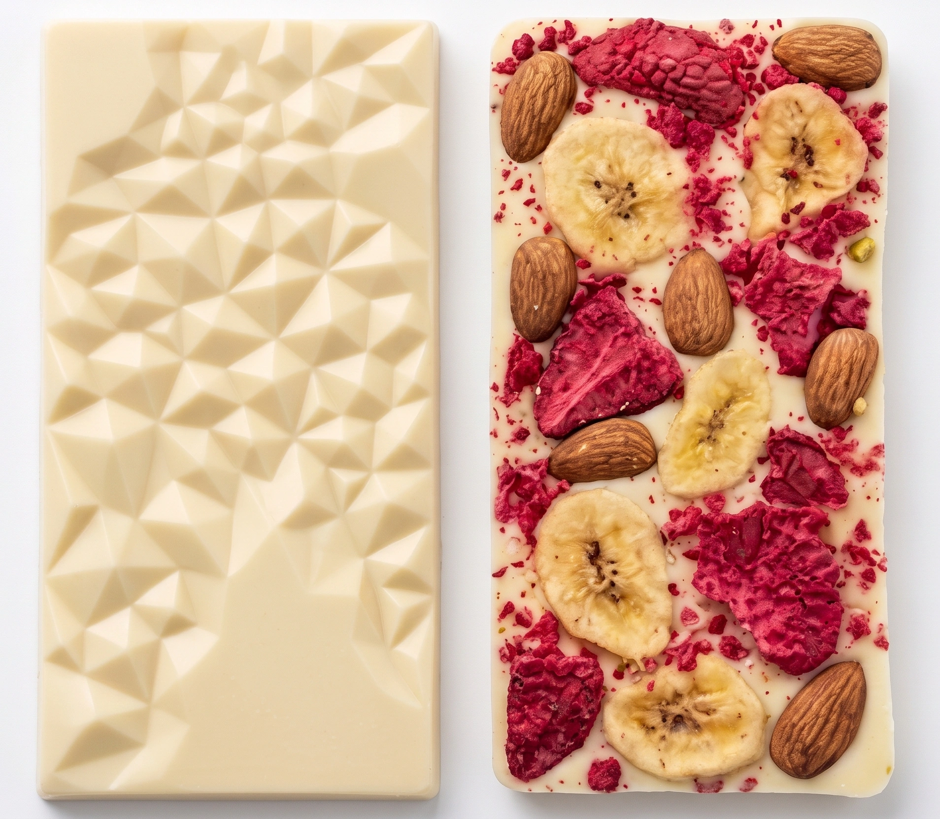 Belgian White Chocolate, Banana, Almond & Strawberry Bar