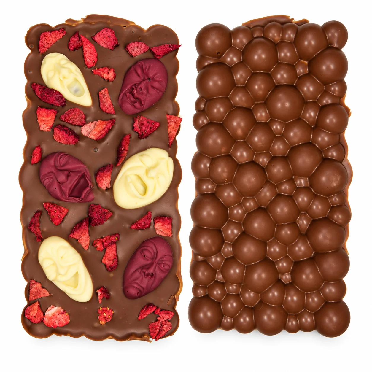 Halloween Strawberry Faces Belgian Milk Chocolate Bar