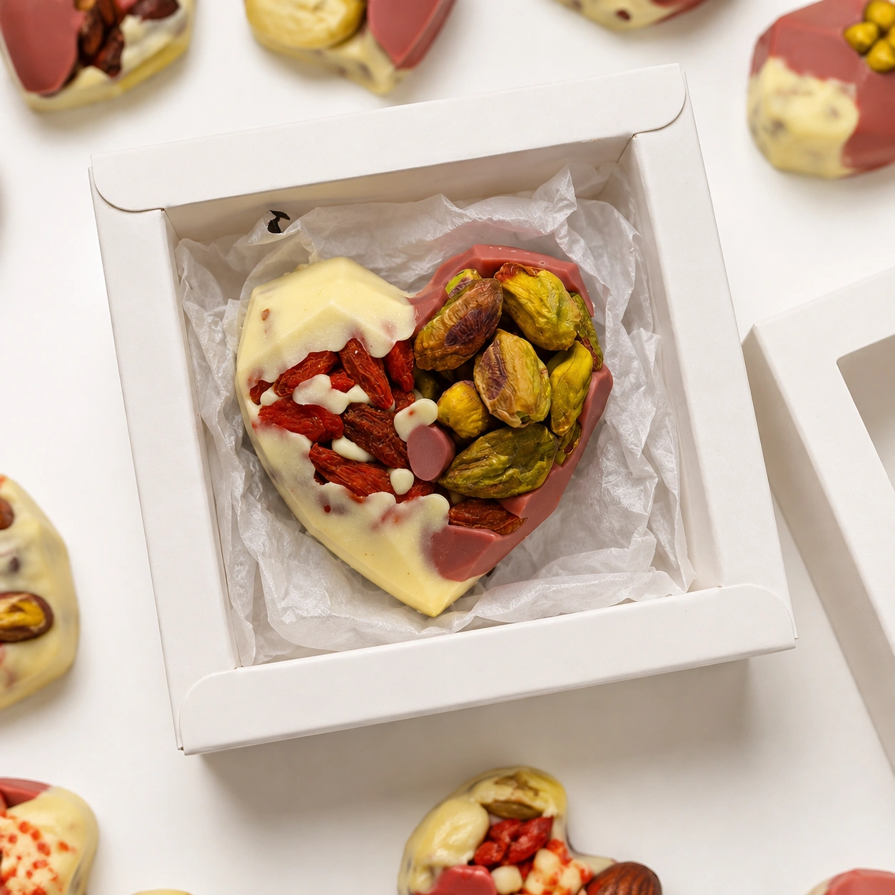 Pistachio & Berry Belgian Chocolate Heart Gift