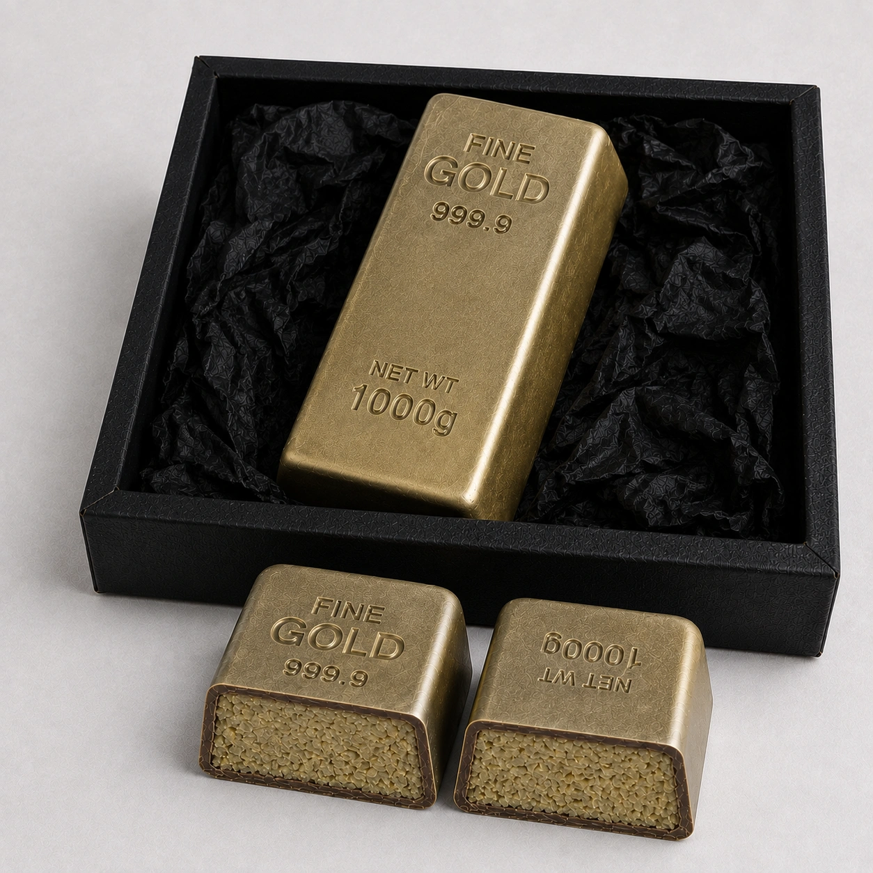 Dubai-Style Belgian Chocolate Gold Bar - Gift Box